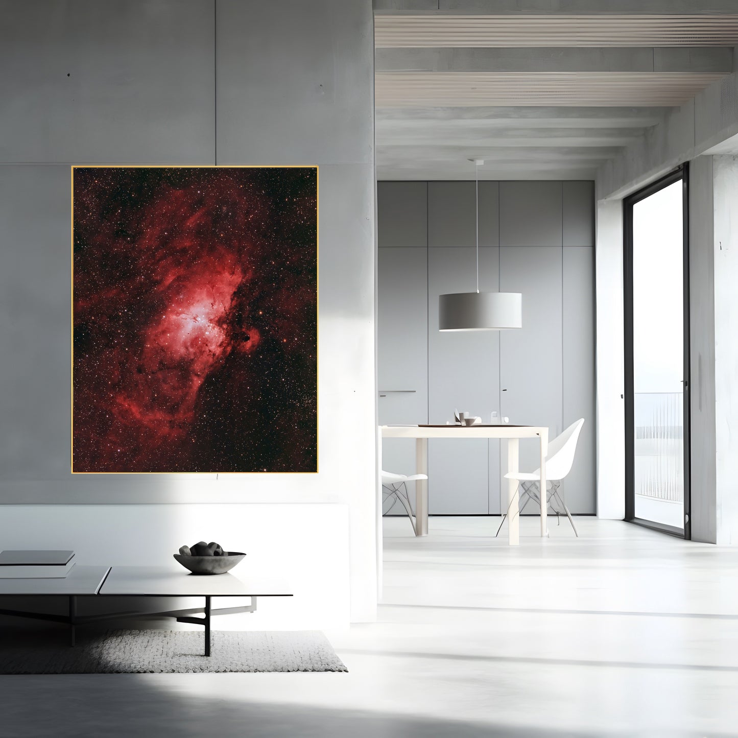 Crimson Nebula: Stunning Red Galaxy Print | Cosmic Wall Art | Celestial Decor for Space Enthusiasts