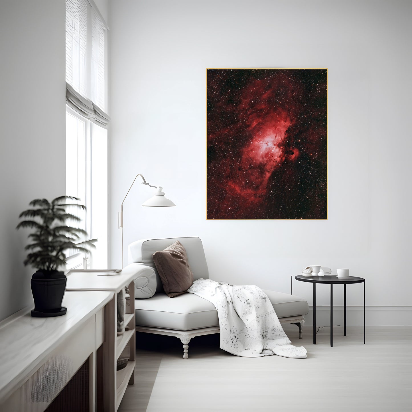 Crimson Nebula: Stunning Red Galaxy Print | Cosmic Wall Art | Celestial Decor for Space Enthusiasts