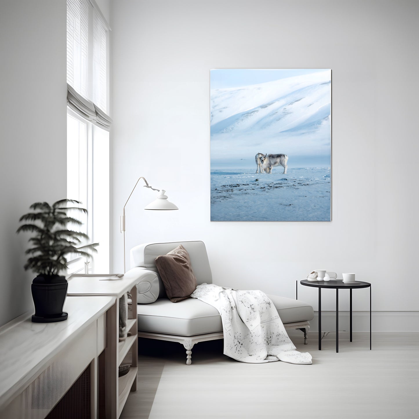 Svalbard Reindeer in Snow | Arctic Wildlife Canvas Print | Majestic Reindeer Wall Art | Nature Photography | Custom Sizes Available