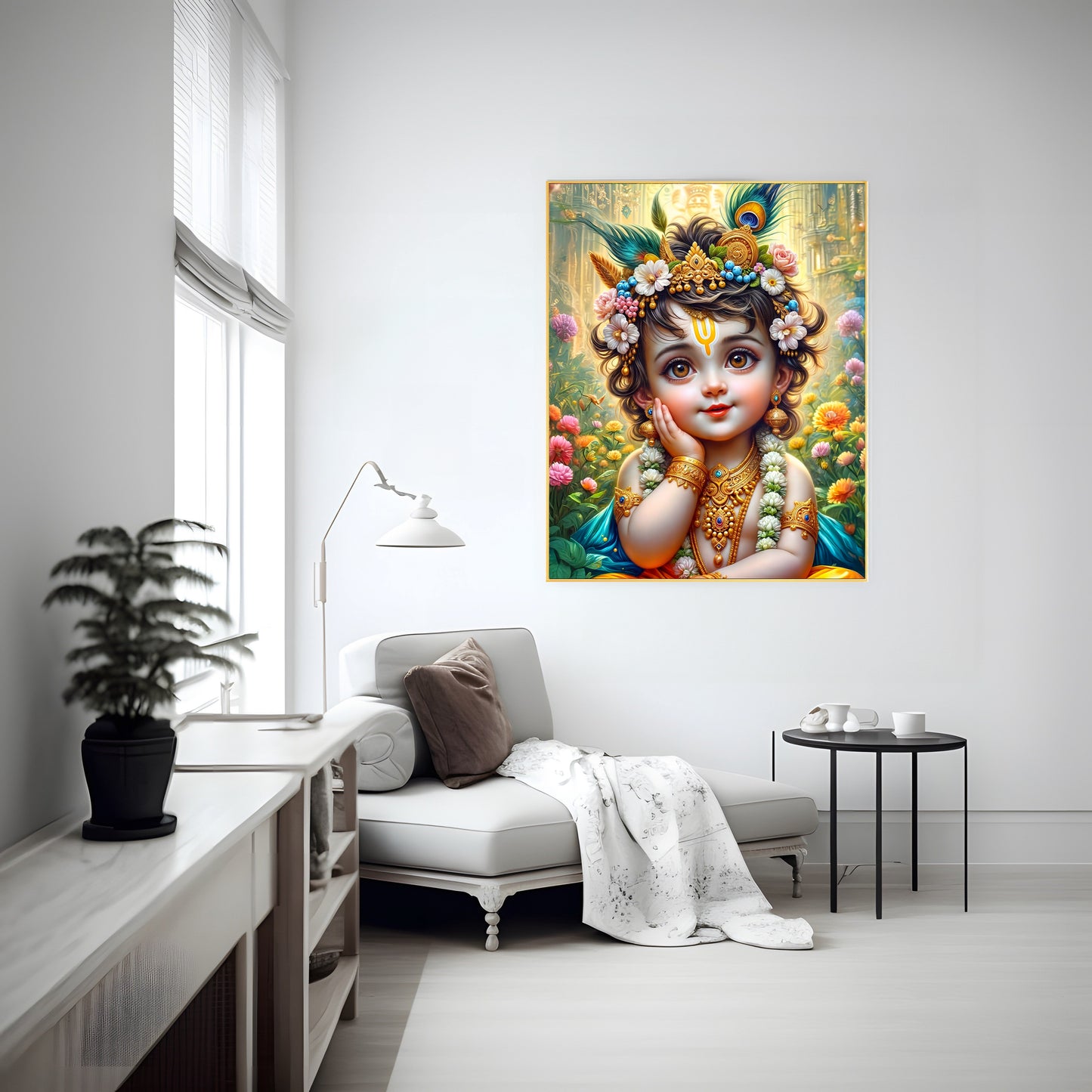 Shri Krishna Canvas Print – Divine Wall Art for Spiritual Decor