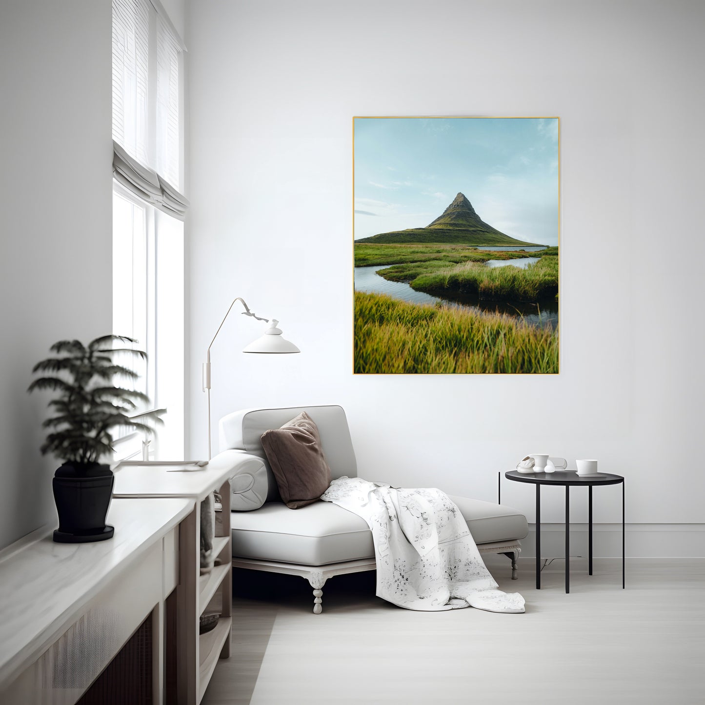 Print of Kirkjufell Majesty Stunning Summer Landscape Print | Icelandic Mountains & Natural Beauty | High Rocks | Grass Wall Art