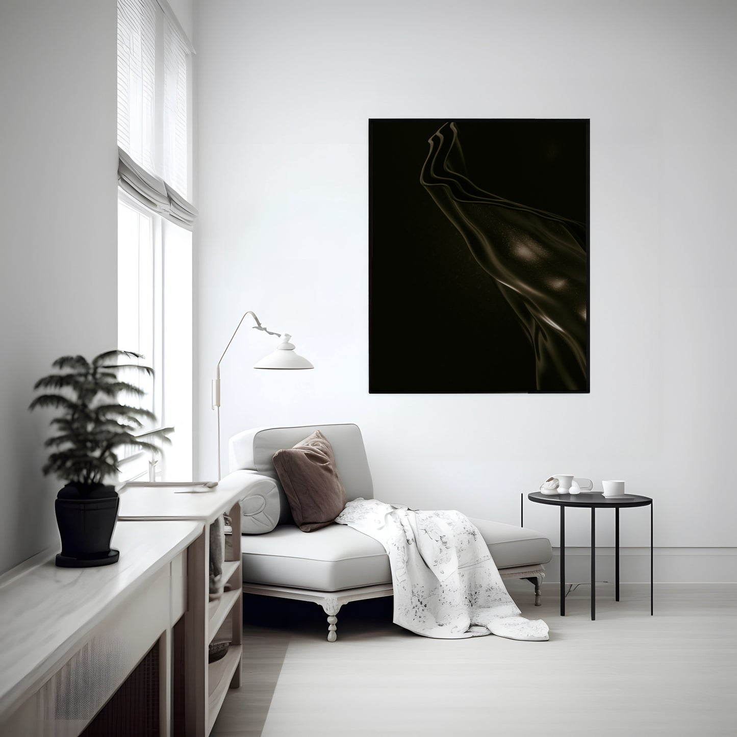 Bold Black Abstract Painting - Modern Minimalist Art Print