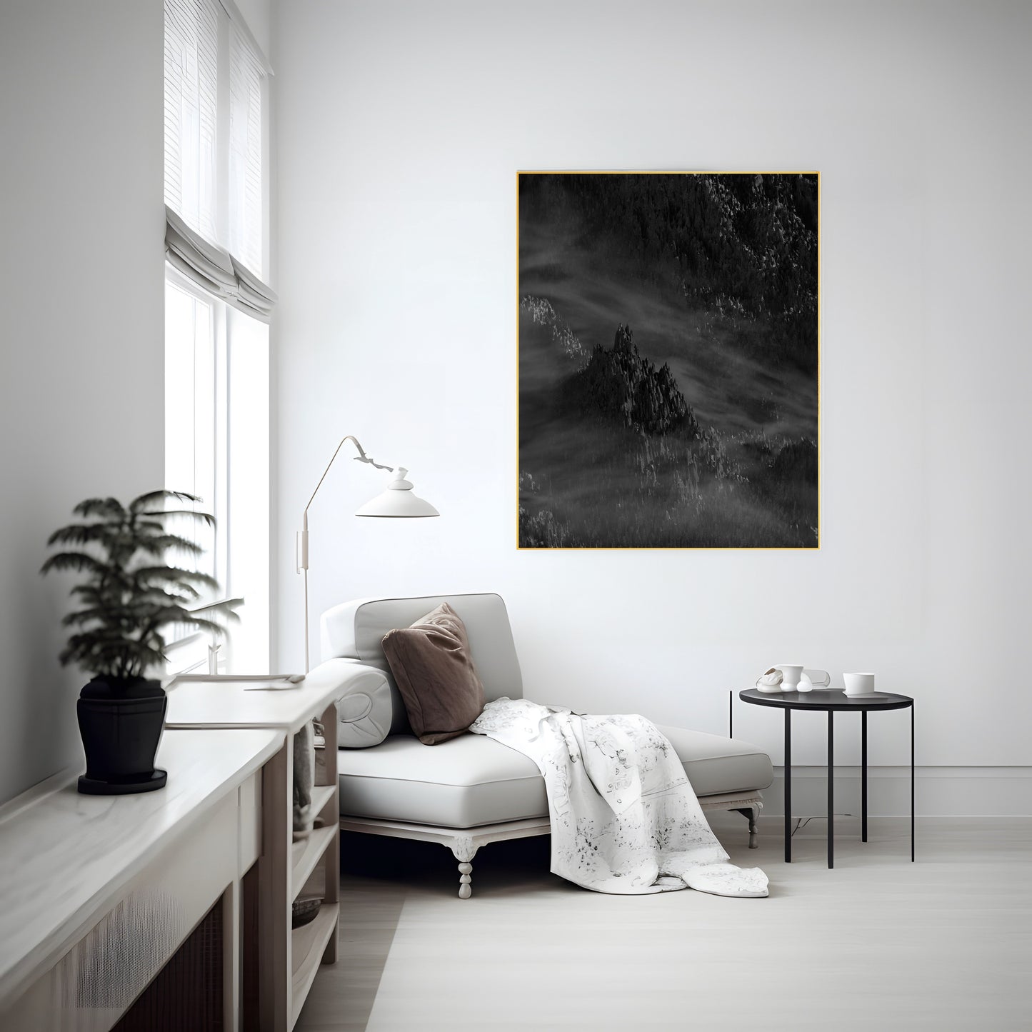 Black and White Mountain Peak | Dramatic Landscape Wall Art | Modern Home Decor | Nature Photography, Minimalist Art