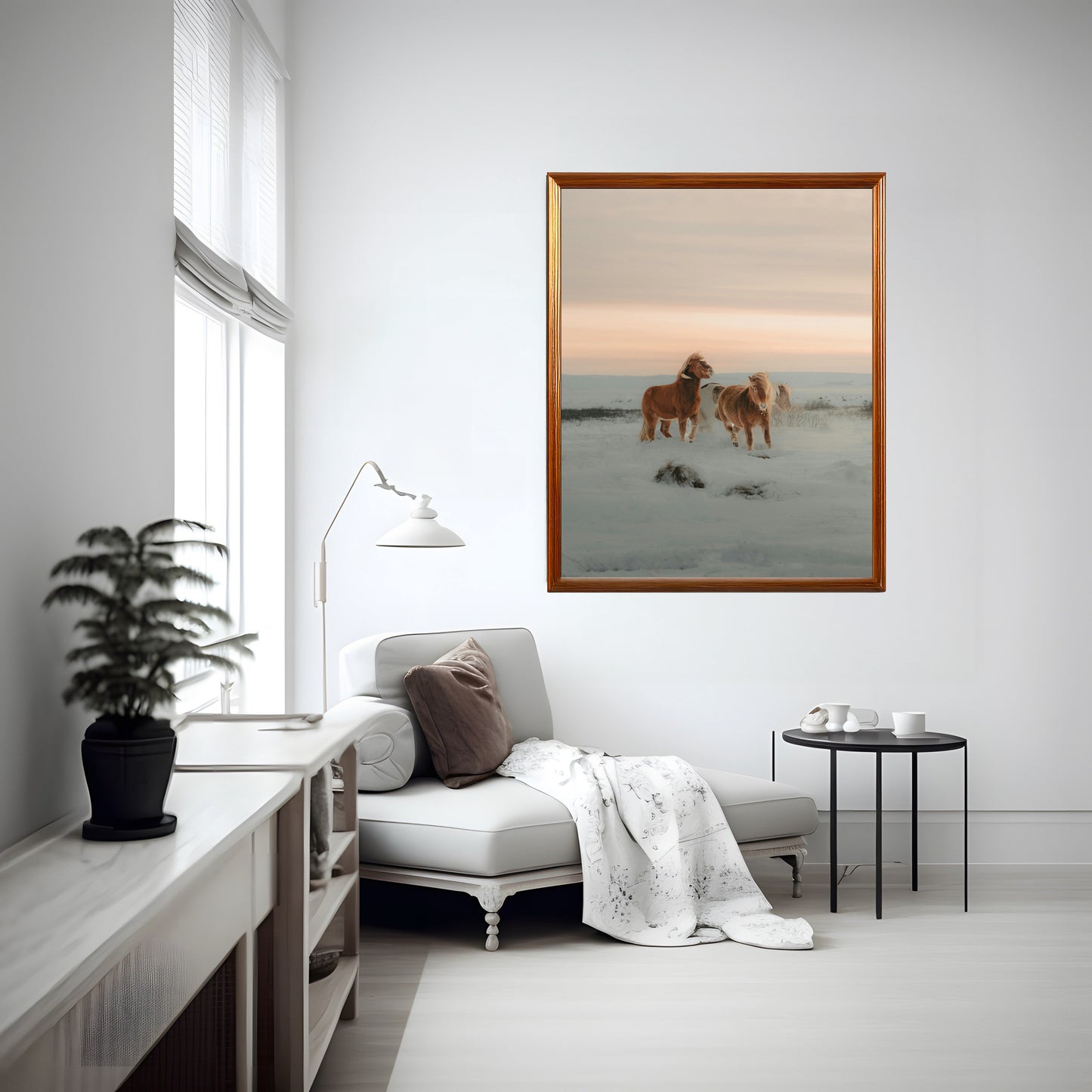 Playful Wild Horses in Motion – Dynamic Nature Art Print