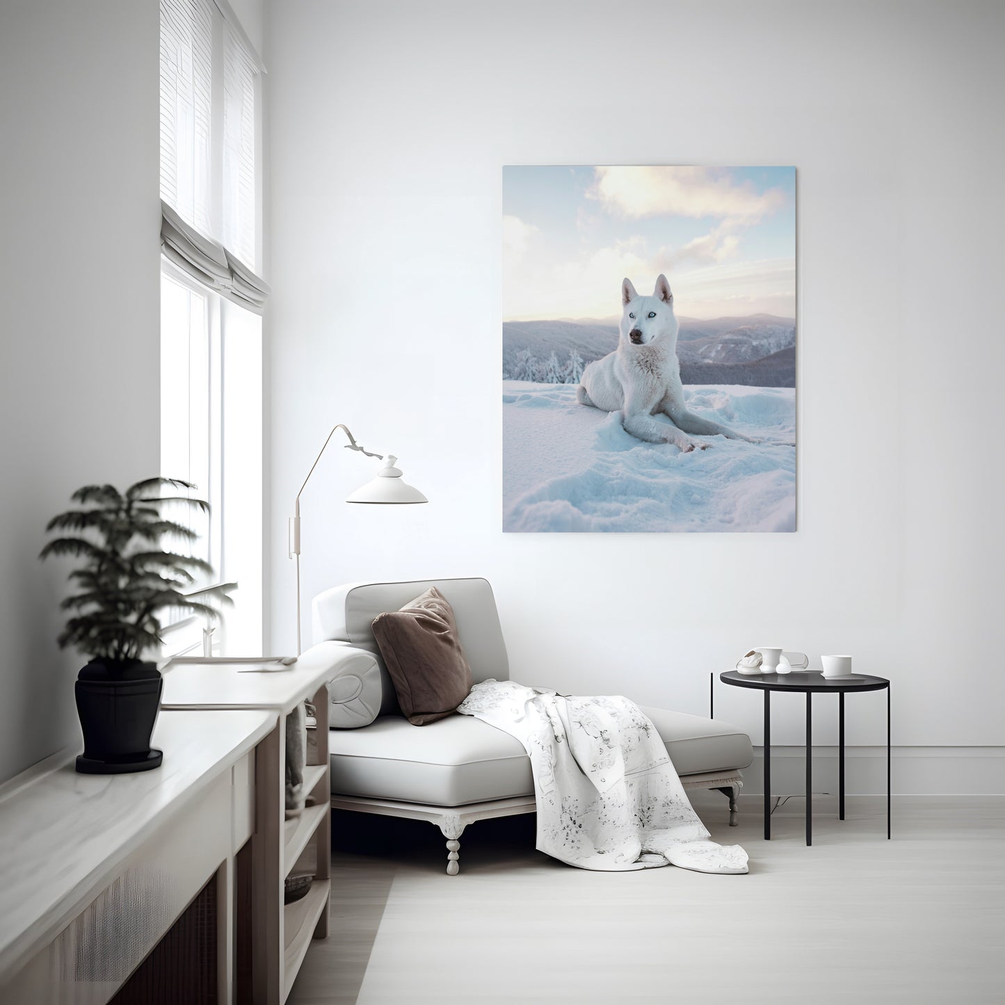 Majestic White Wolf in Snow – Stunning Wildlife Art Print | High-Resolution Photo or Premium Canvas