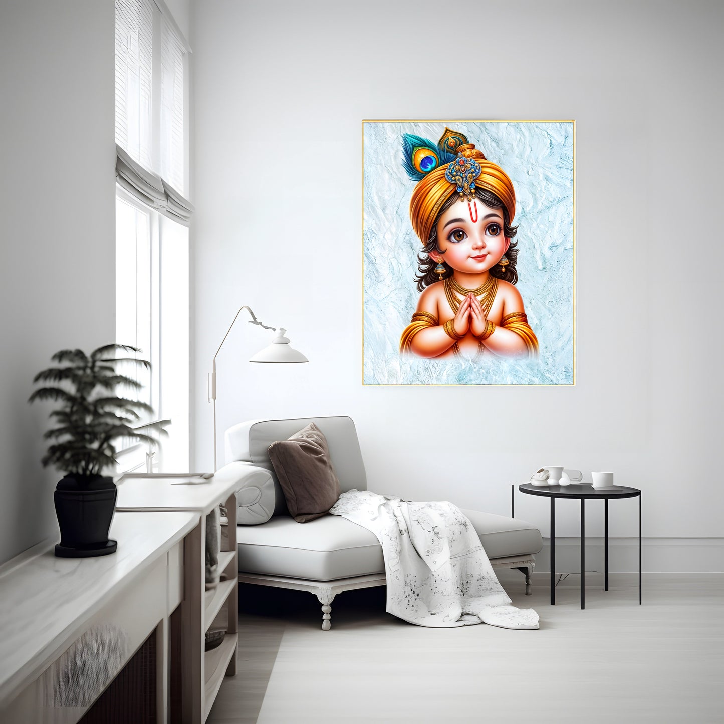 Shri Krishna Divine Photo – Spiritual Wall Art & Canvas Print for Home Decor