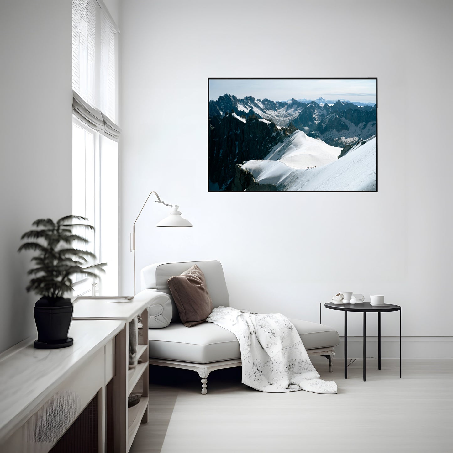 Snow-Covered Mountain Beauty – Serene Winter Landscape Wall Art Print or Canvas