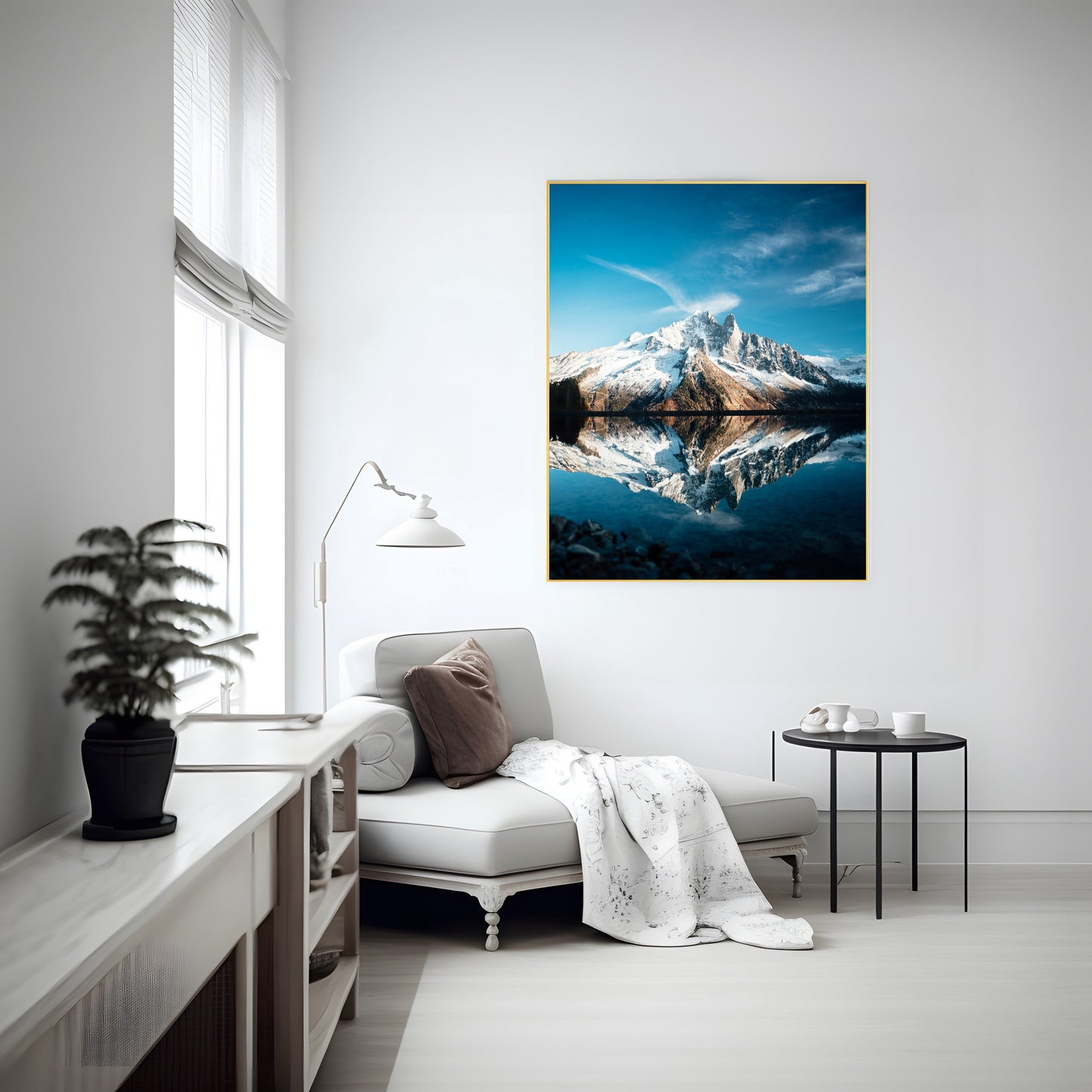 Mountain Reflection in Water Art Print | Scenic Landscape Wall Decor | Nature Photography Gift for Home & Office Decor