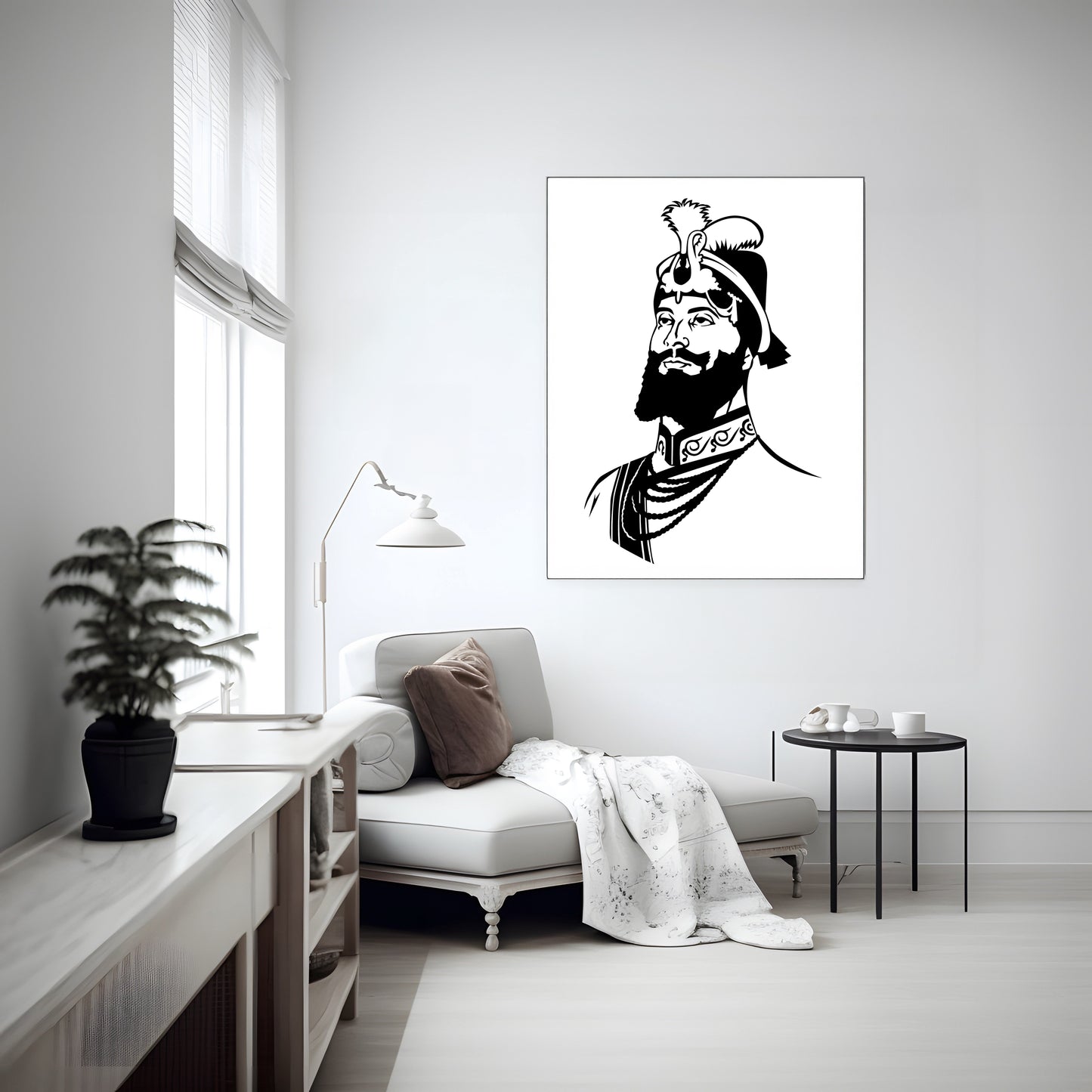 Shri Guru Gobind Singh G Photo and canvas print black and white