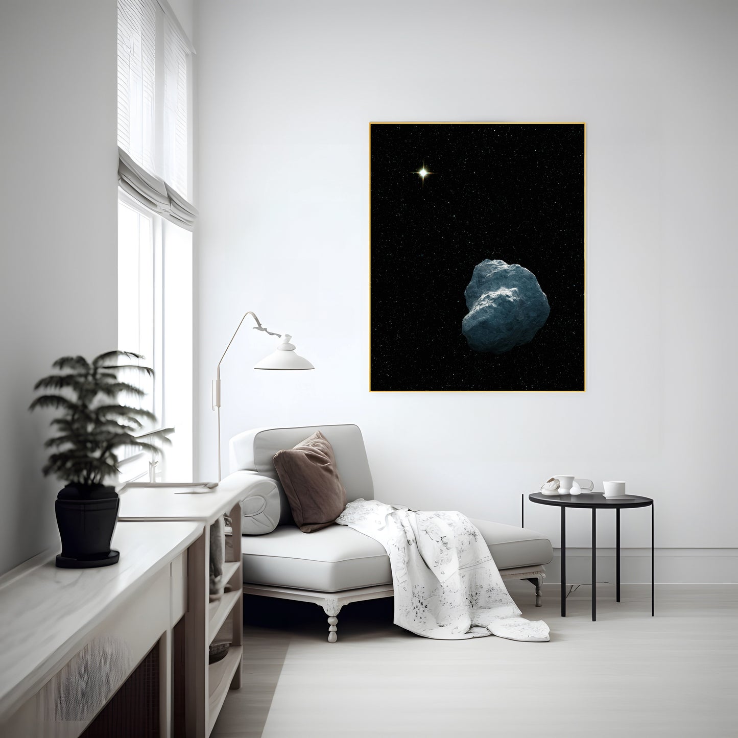 Large Asteroid Photo Print with Star | Space Wall Art | Cosmic Decor for Astronomy Lovers | Unique Home Gallery Accent