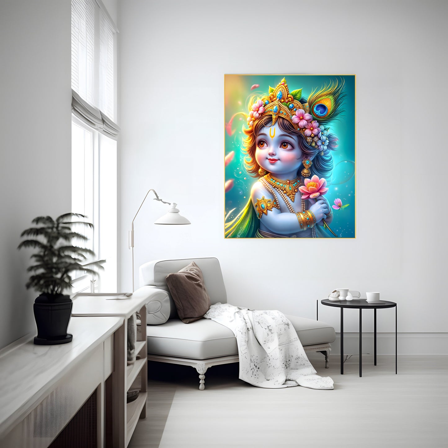 Lord Shri Krishna Canvas and Photo Print – Divine Artwork of Lord Krishna