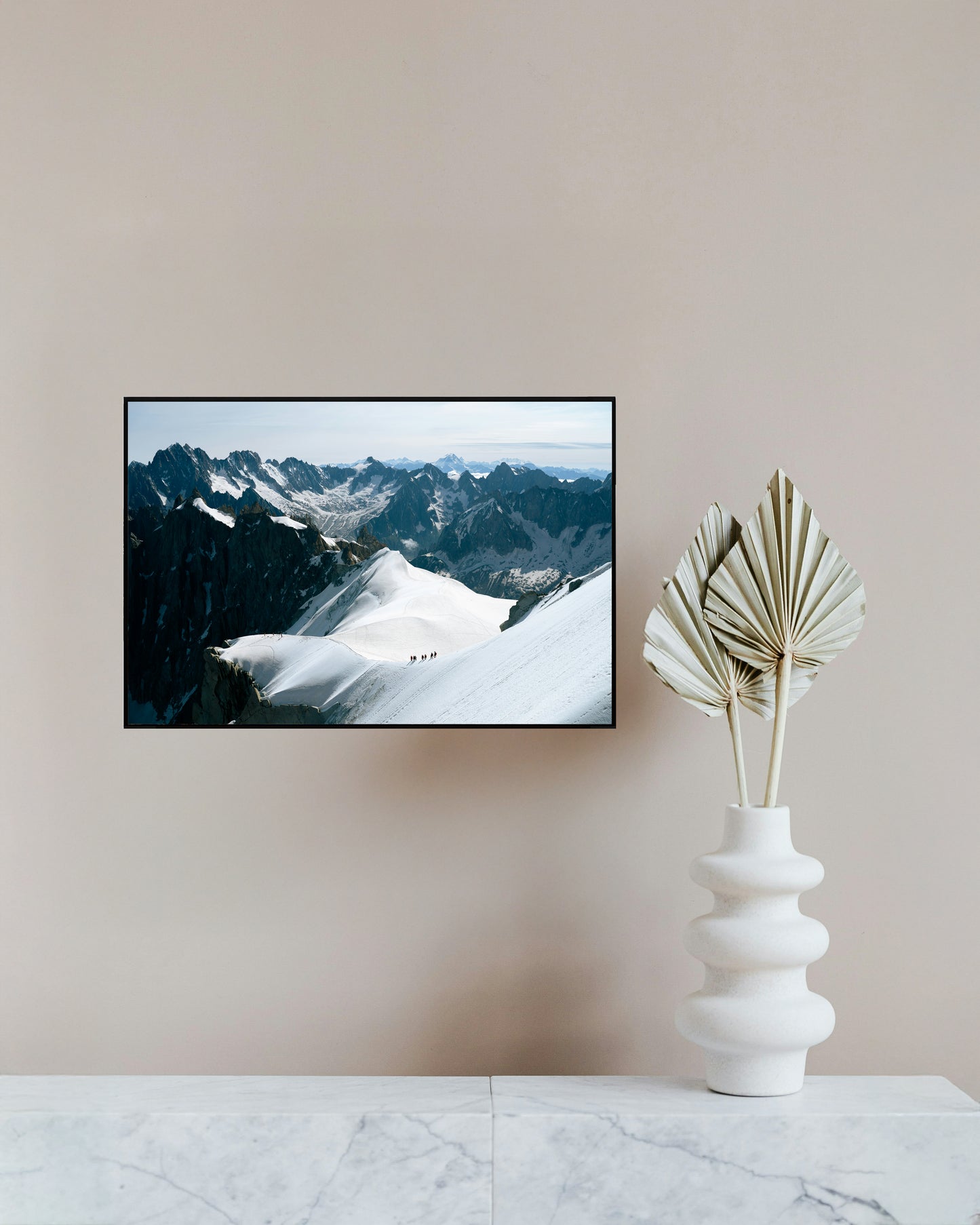 Snow-Covered Mountain Beauty – Serene Winter Landscape Wall Art Print or Canvas